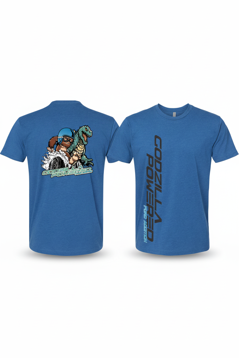 Blue Godzilla Powered T-Shirts